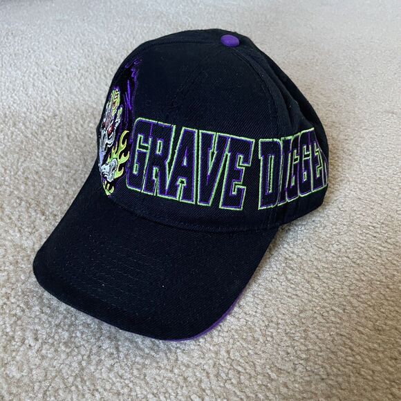 Grave Digger Monster Truck Jam Vintage Embroidered Snapback Hat Cap Retro Shovel - Picture 2 of 8